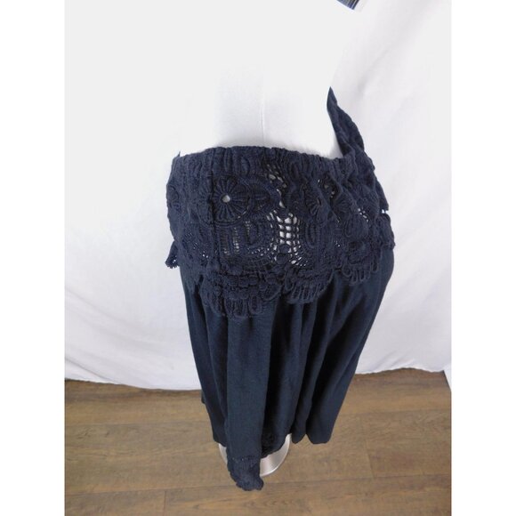 Peck & Peck Black Crochet Off Shoulder Top Boho Witch M - Picture 8 of 11